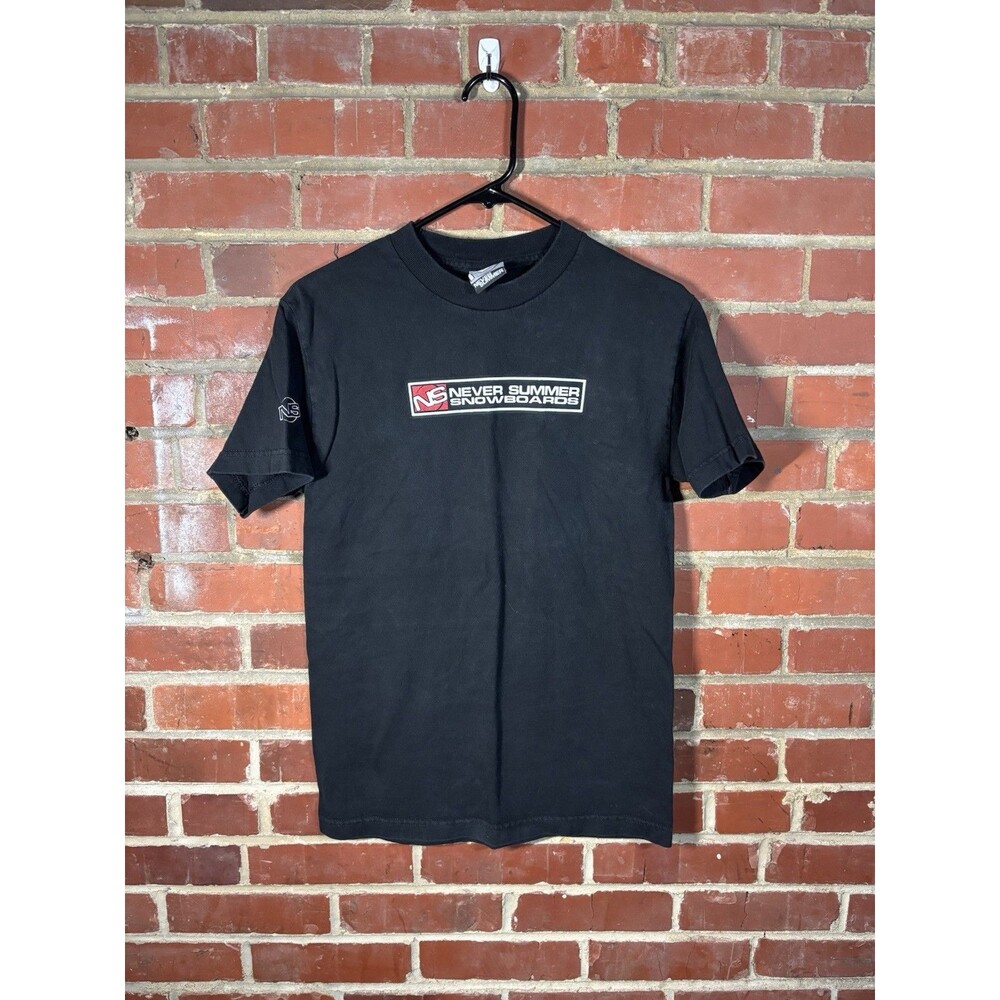 Vintage Y2k Never Summer Snowboards Logo Short Sleeve Shirt Adult Size Small